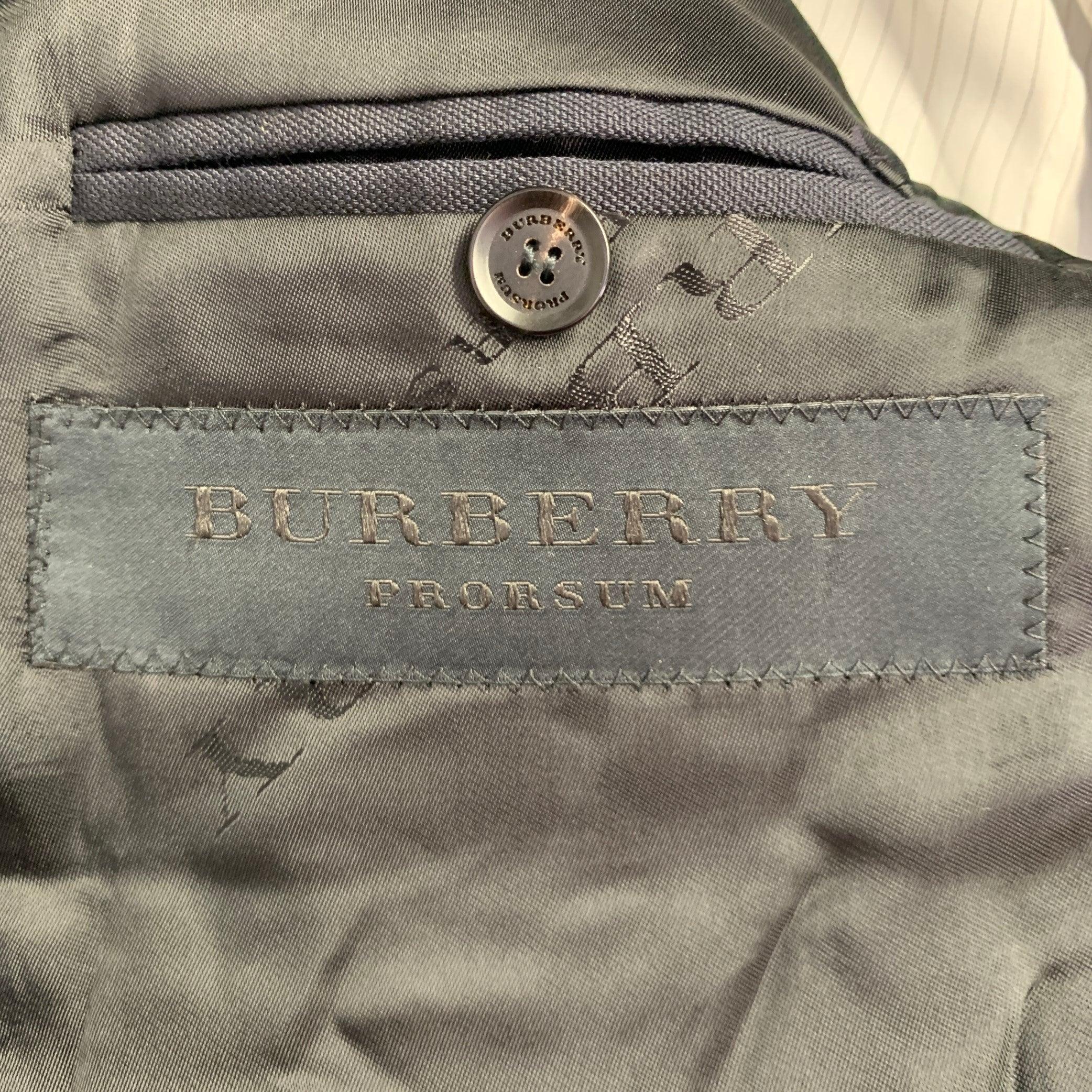 BURBERRY PRORSUM Size 36 Black Virgin Wool Mohair Sport Coat For Sale 3