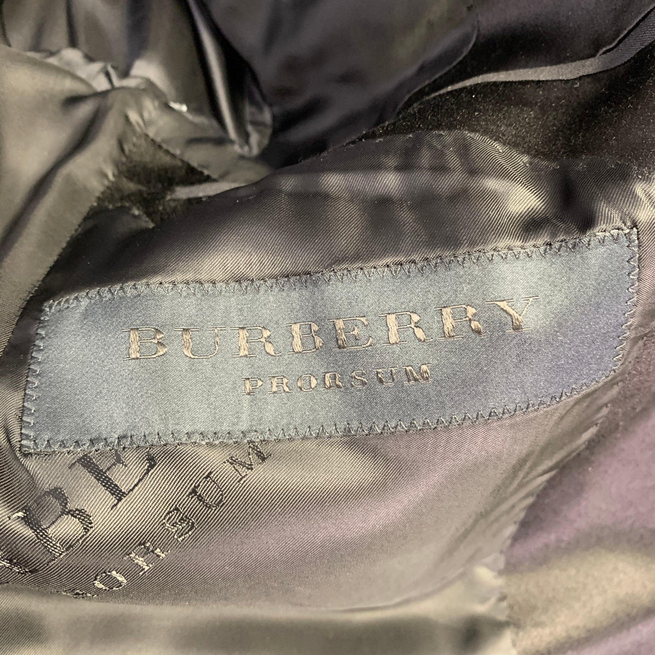 Burberry Prorsum Taille 36 Costume noir en laine mohair soie à revers échancré en vente 5