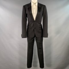 BURBERRY PRORSUM Size 36 Black Wool Mohair Silk Notch Lapel Suit