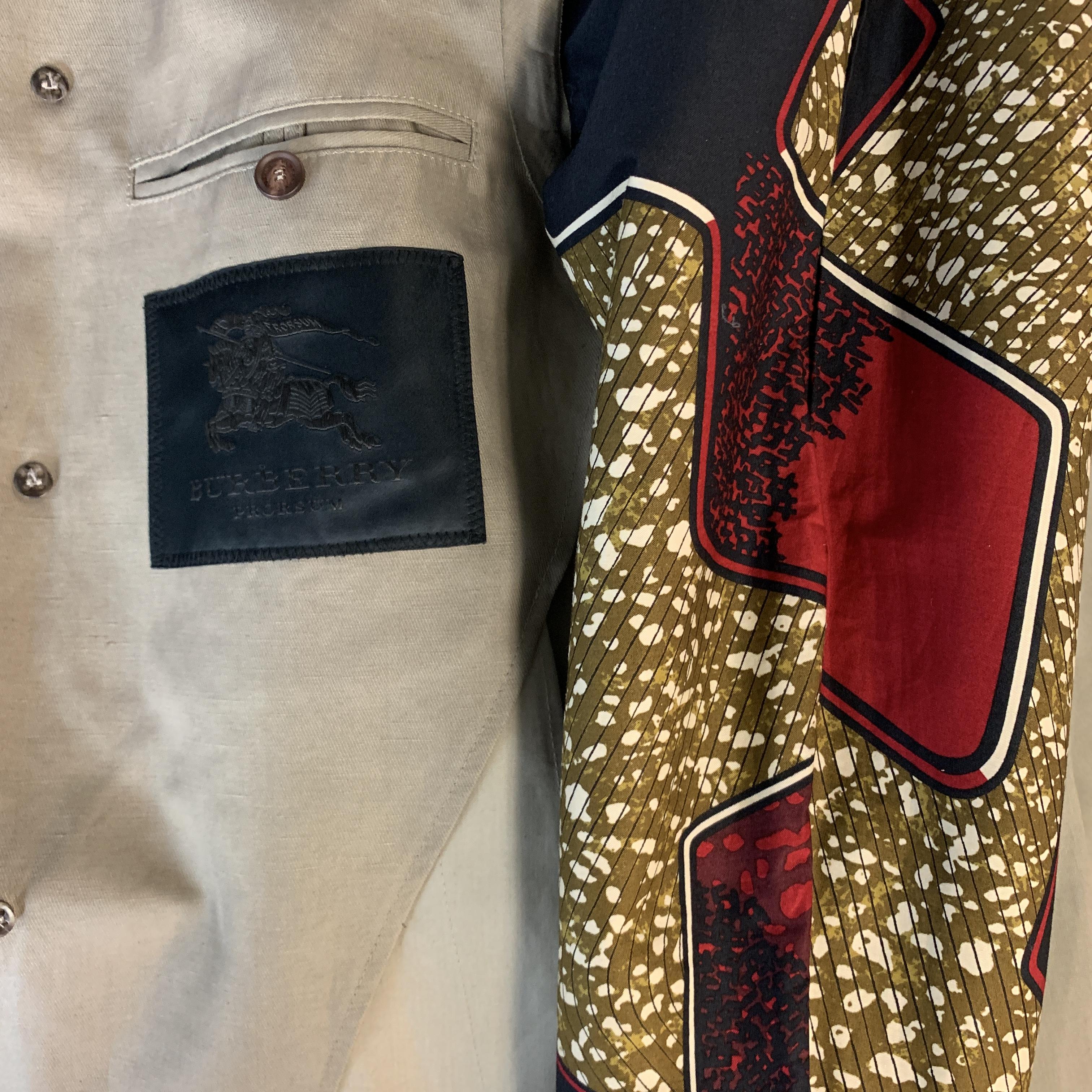 BURBERRY PRORSUM Size 36 Khaki Cotton / Linen Belted Trenchcoat $658.00 4