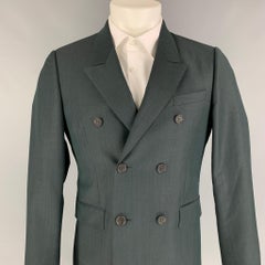 BURBERRY PRORSUM Größe 36 Regular Grüner Sportmantel aus Mohair / Wolle
