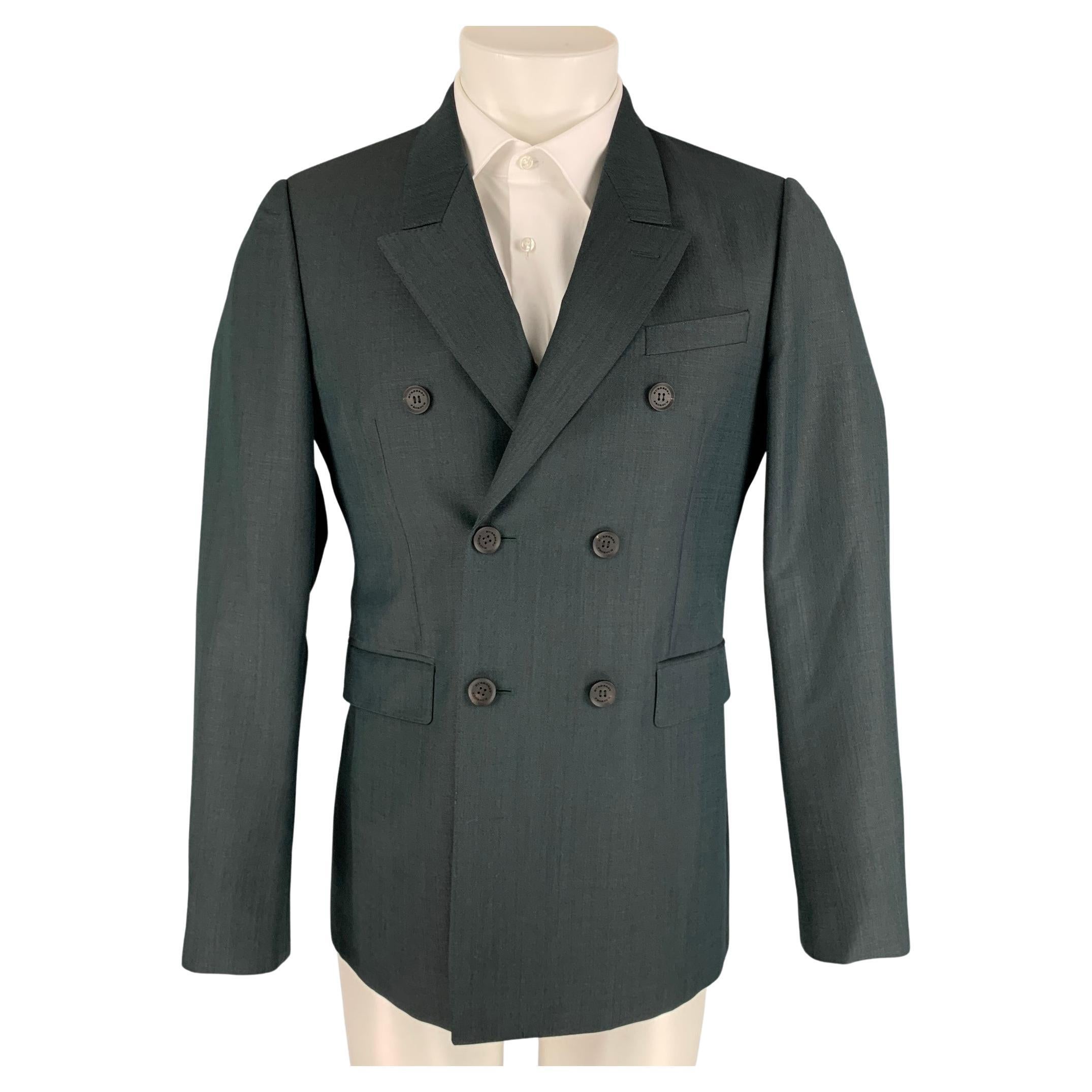 BURBERRY PRORSUM Size 36 Black Wool Blend Notch Lapel Sport Coat For Sale  at 1stDibs