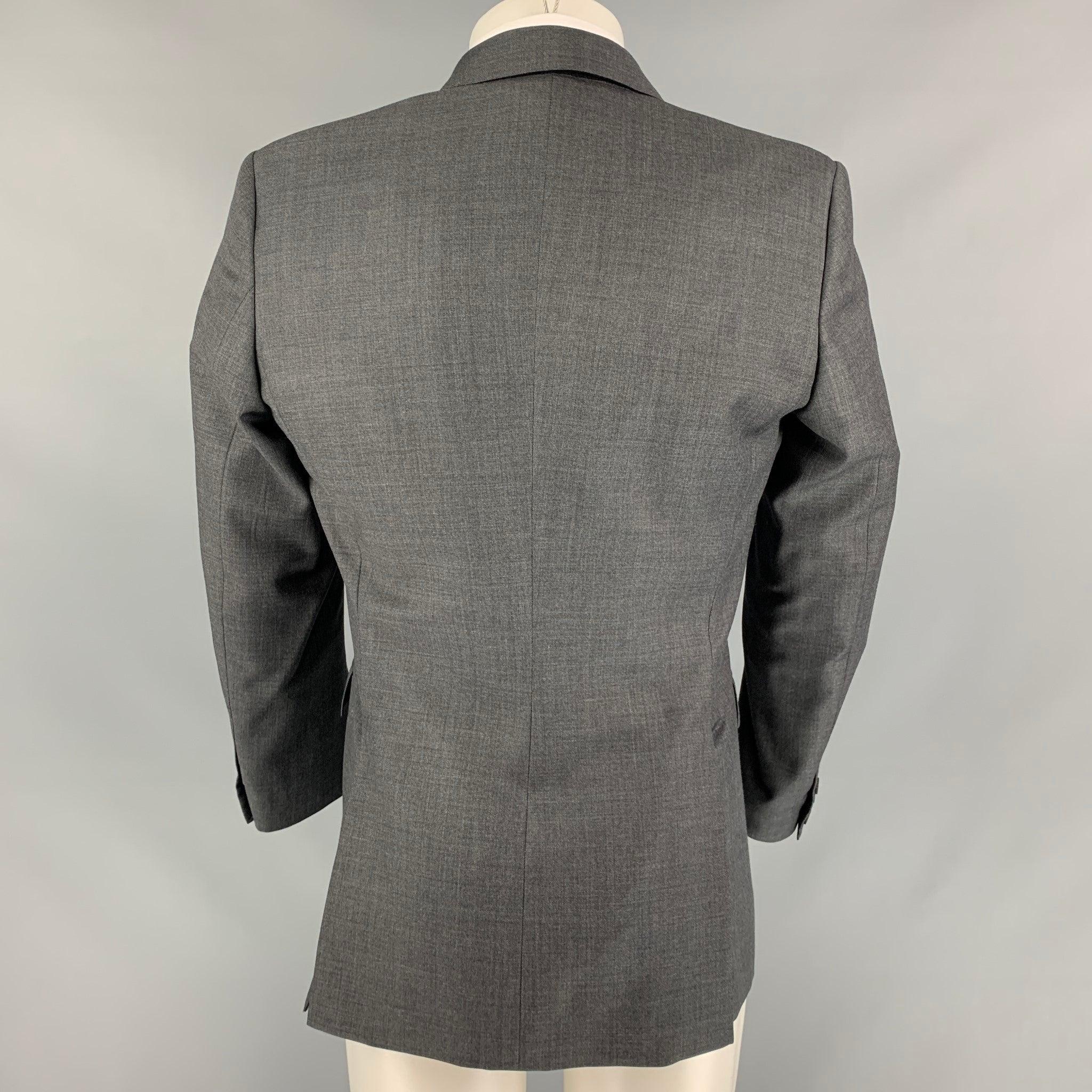 Men's BURBERRY PRORSUM Size 36 Slate Grey Wool Peak Lapel Sport Coat For Sale