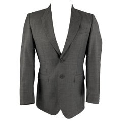 BURBERRY PRORSUM Talla 36 Abrigo de deporte con solapa de pico de lana gris pizarra