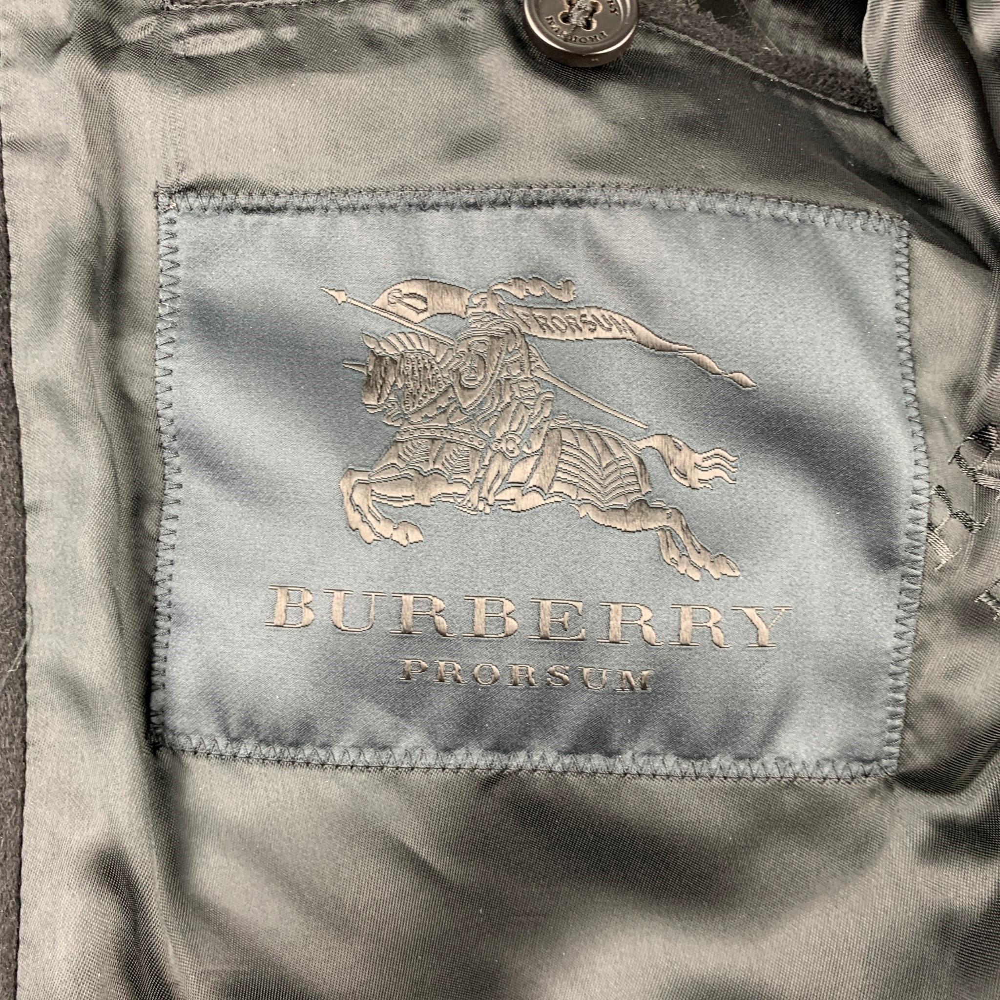 BURBERRY PRORSUM Size 38 Black Cashmere Blend Cropped Jacket 2
