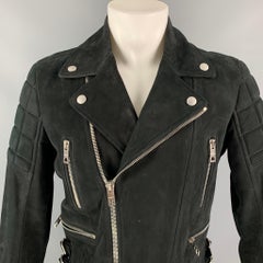 BURBERRY PRORSUM Size 38 Black Quilted Lamb Leather Biker Jacket