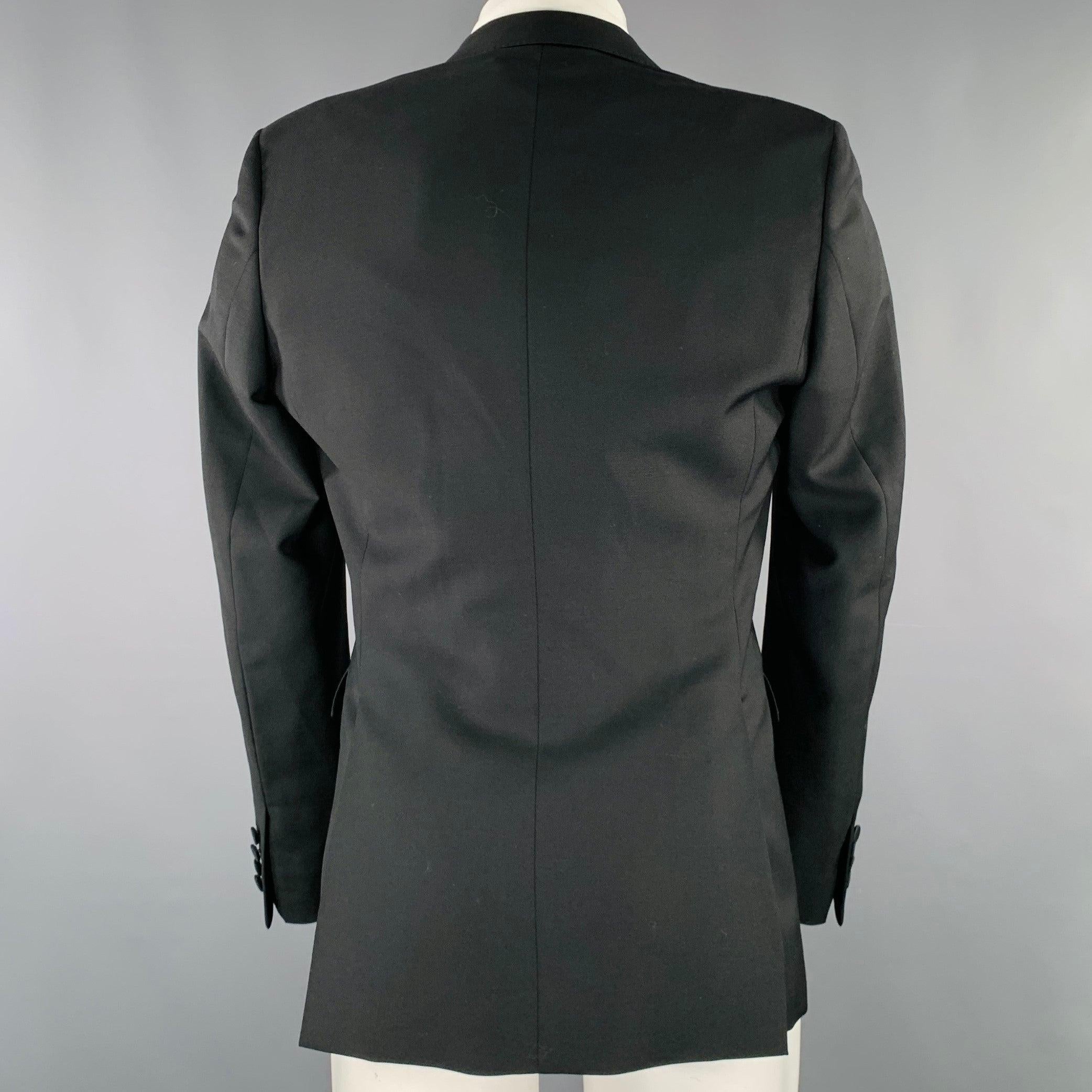 BURBERRY PRORSUM Größe 38 Schwarzer Sportmantel aus Wolle mit Neckholder und Revers im Zustand „Hervorragend“ im Angebot in San Francisco, CA