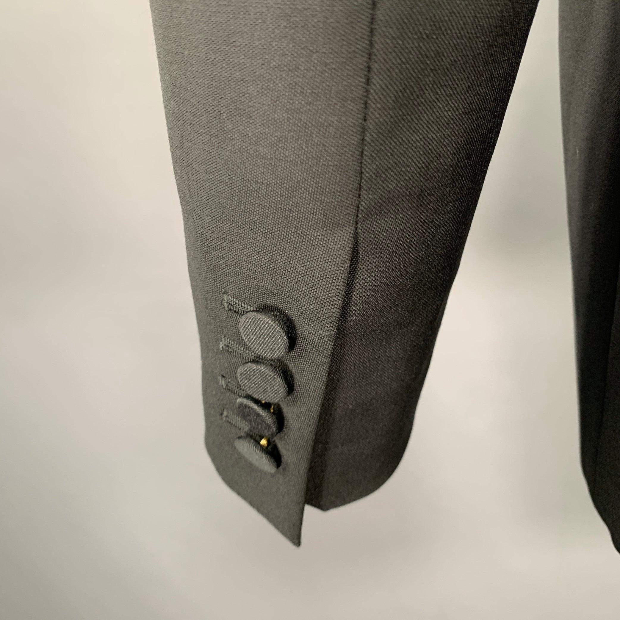 Men's BURBERRY PRORSUM Size 38 Black Wool Notch Lapel Sport Coat For Sale