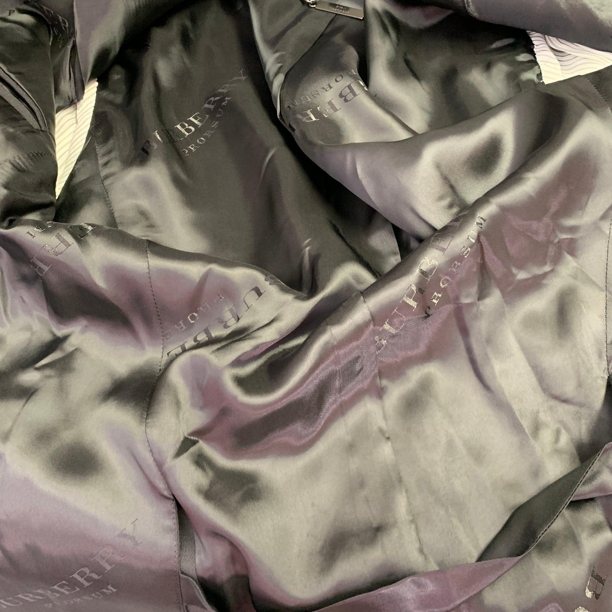 BURBERRY PRORSUM Größe 38 Schwarzer Sportmantel aus Wolle mit Neckholder und Revers im Angebot 1