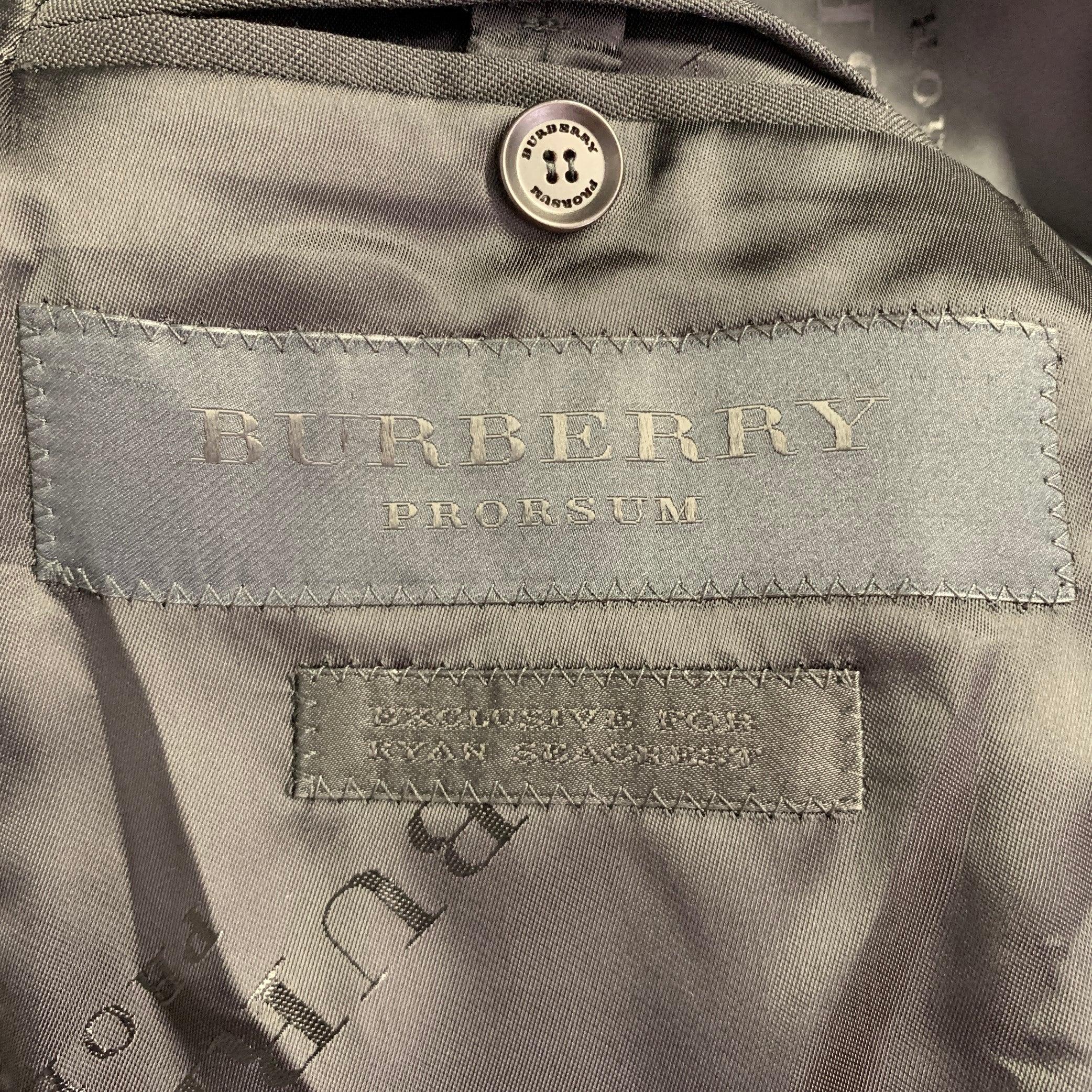 BURBERRY PRORSUM Größe 38 Schwarzer Sportmantel aus Wolle mit Neckholder und Revers im Angebot 2