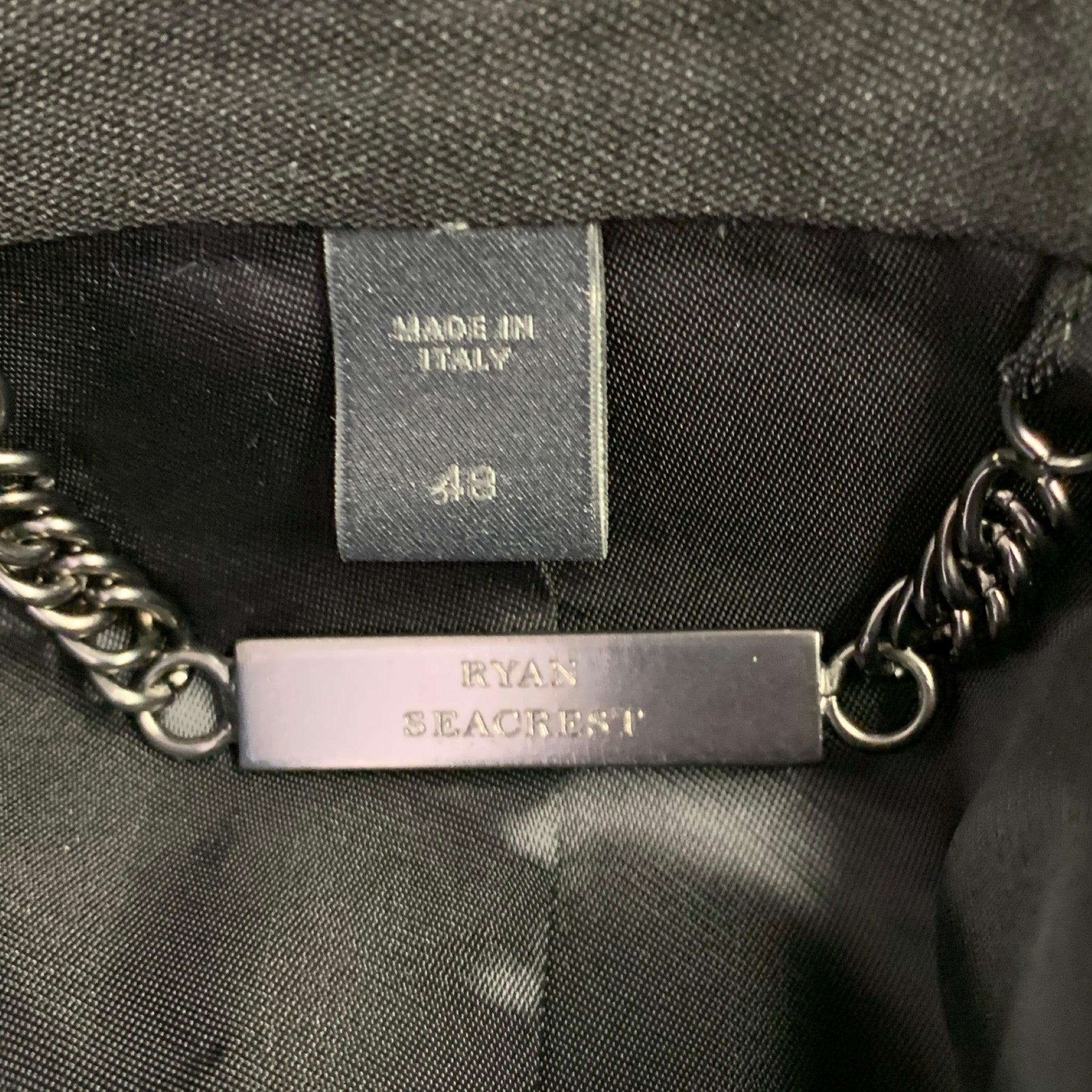 BURBERRY PRORSUM Größe 38 Schwarzer Sportmantel aus Wolle mit Neckholder und Revers im Angebot 3