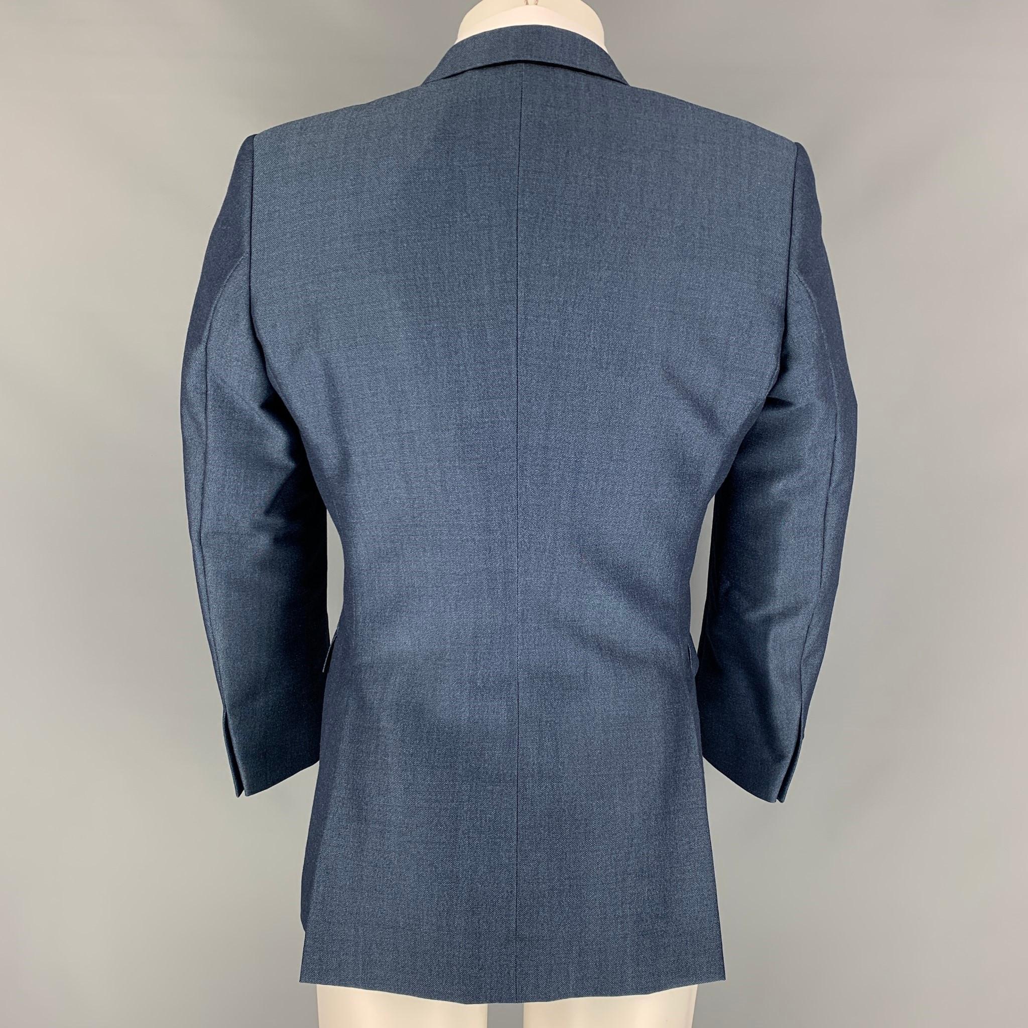Gray BURBERRY PRORSUM Size 38 Regular Blue Wool / Mohair Notch Lapel Suit