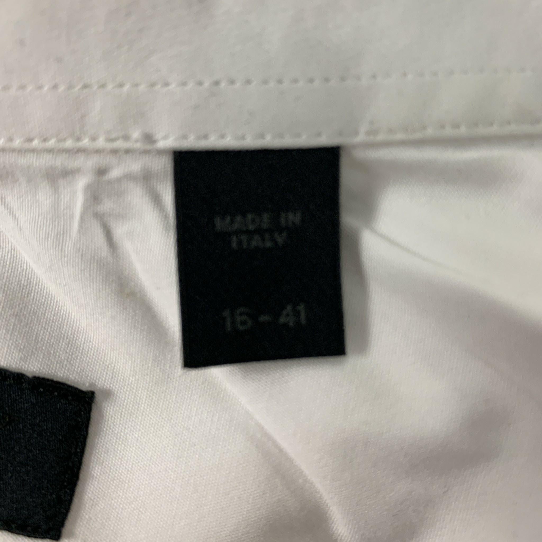 BURBERRY PRORSUM - Chemise à manches longues en coton massif blanc à une poche, taille 38 Pour hommes en vente