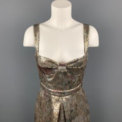 BURBERRY PRORSUM Size 4 Gold Sequined Polyester Sheath Dress