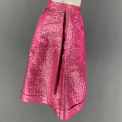 BURBERRY PRORSUM Size 4 Pink Metallic Polyester Silk Sparkly Pleated Skirt