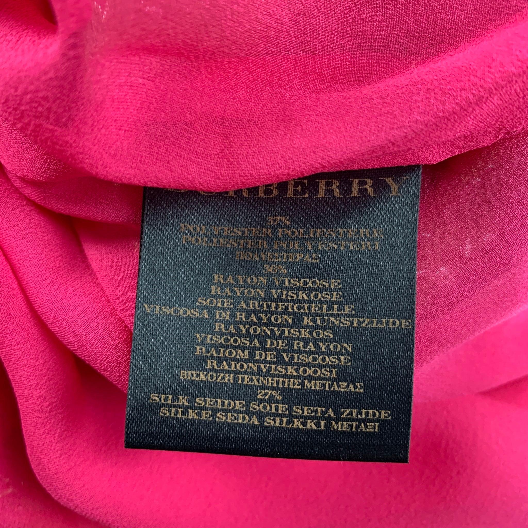 BURBERRY PRORSUM taille 4 rose métallisé polyester soie plissée scintillante Pour femmes en vente