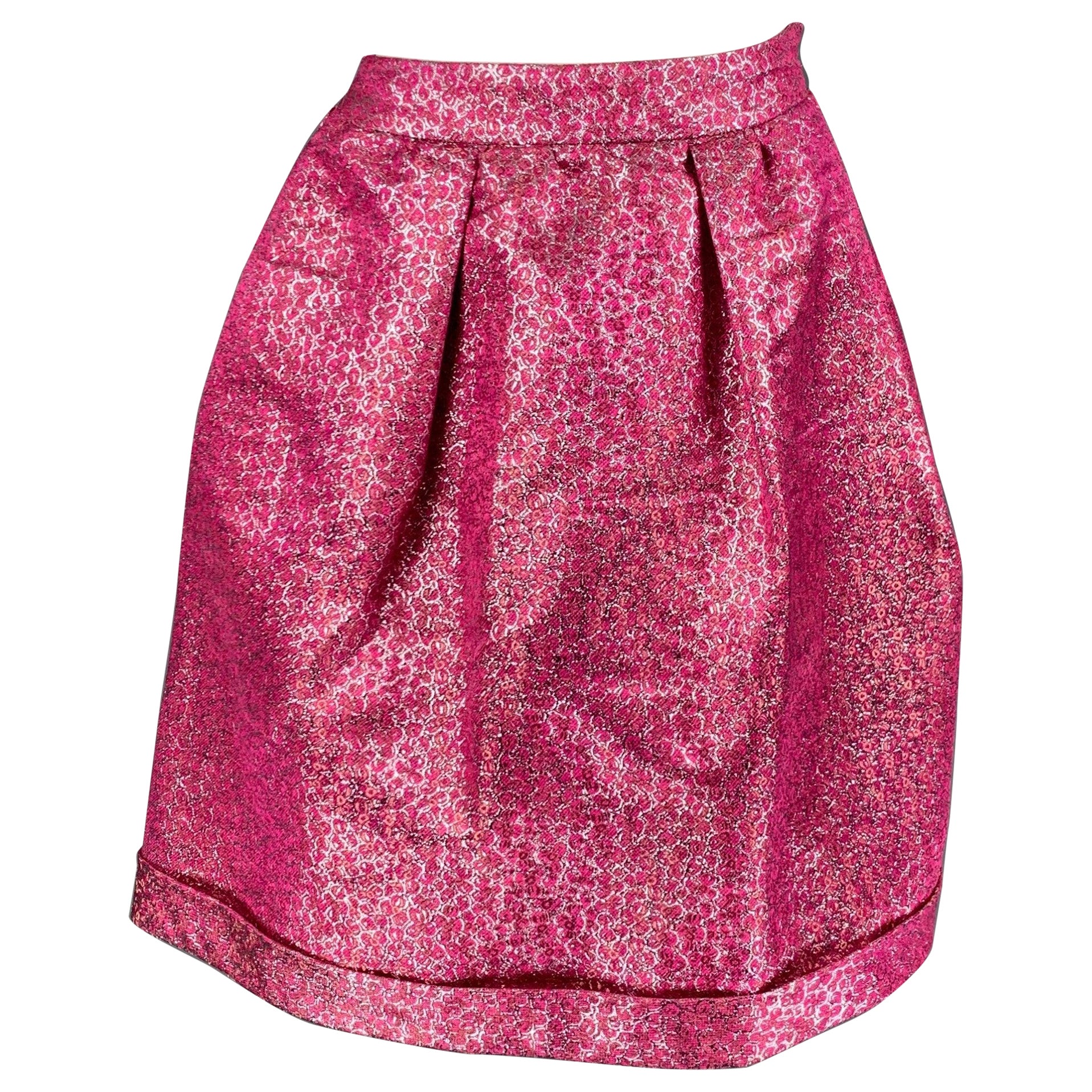 BURBERRY PRORSUM taille 4 rose métallisé polyester soie plissée scintillante en vente