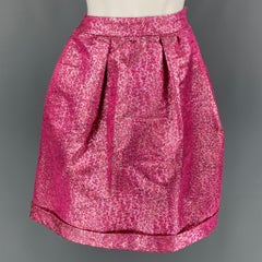 BURBERRY PRORSUM Size 4 Pink Metallic Polyester Silk Sparkly Pleated Skirt