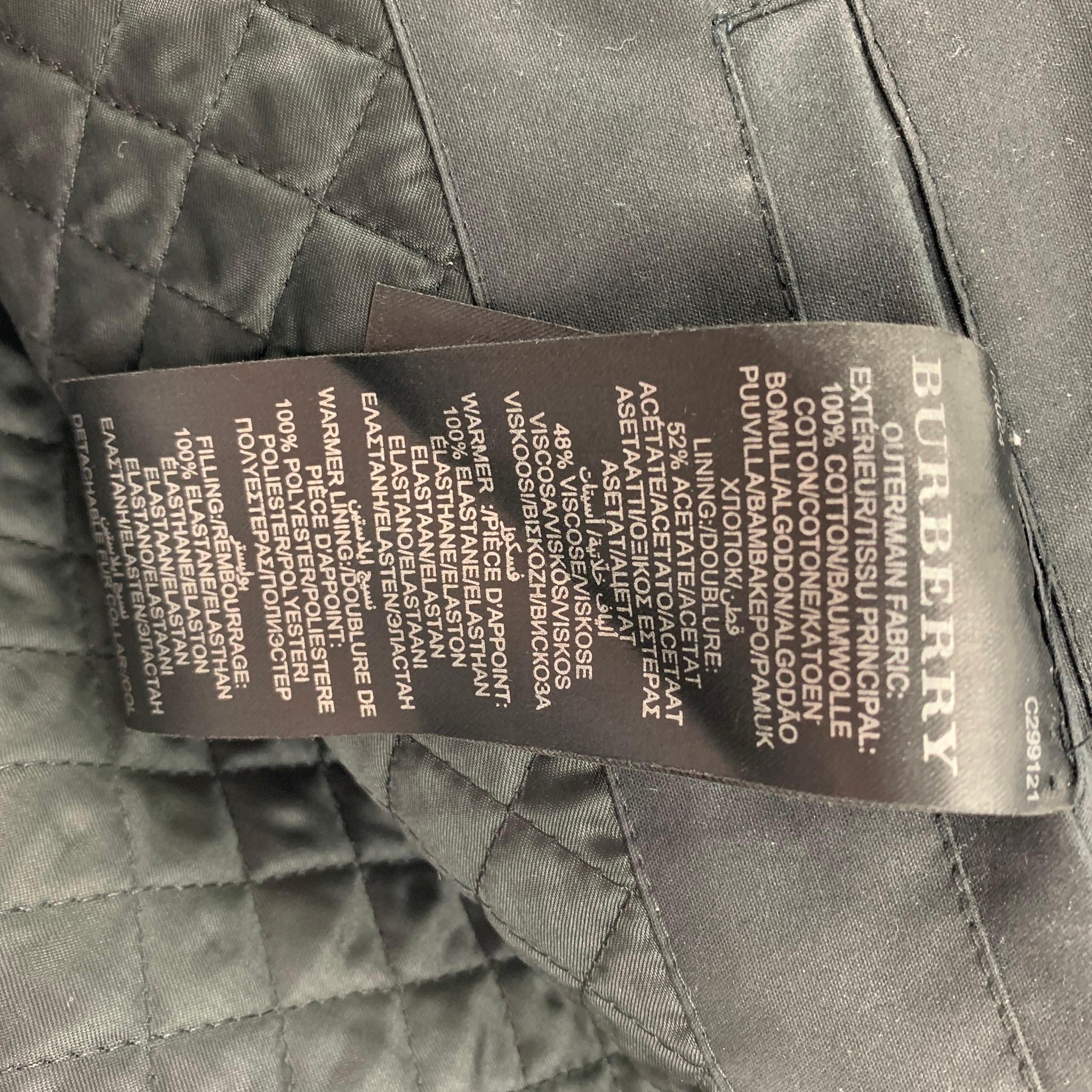 BURBERRY PRORSUM Size 40 Black Quilted Coated Cotton Mink Collar Zip Jacket 5