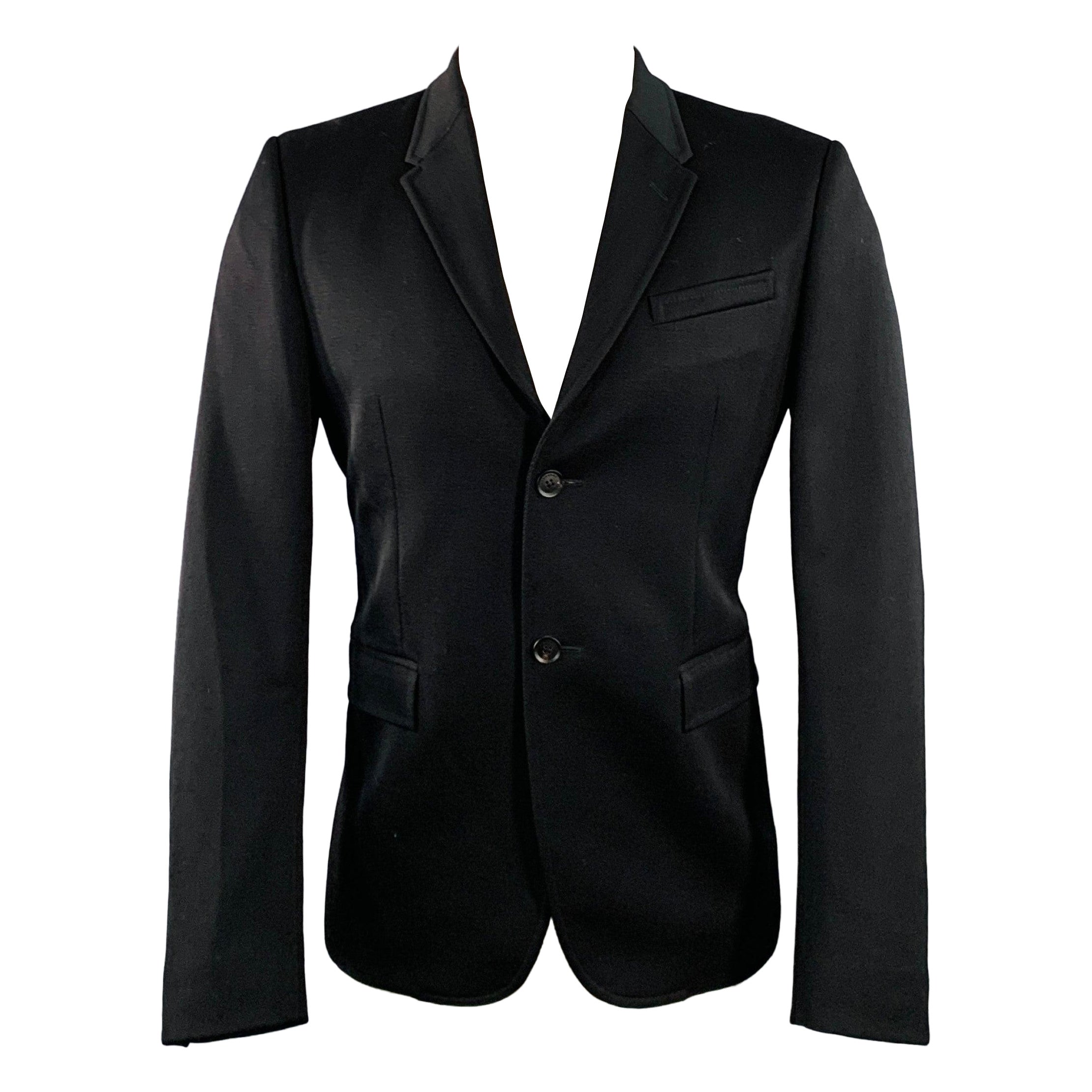 BURBERRY PRORSUM Size 40 Black Wool Twill Notch Lapel Sport Coat For Sale