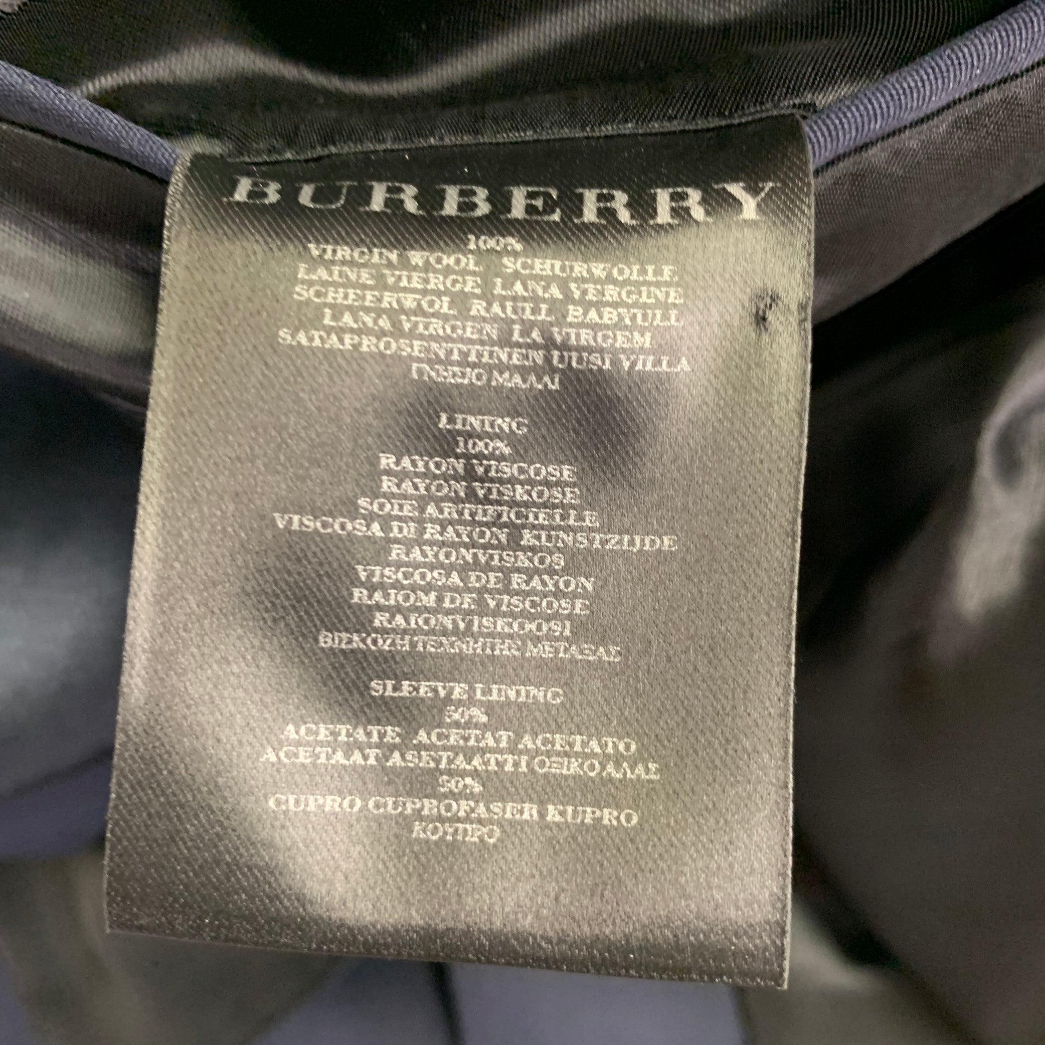 BURBERRY PRORSUM Size 40 Navy Blue Virgin Wool Tuxedo Sport Coat For Sale 2