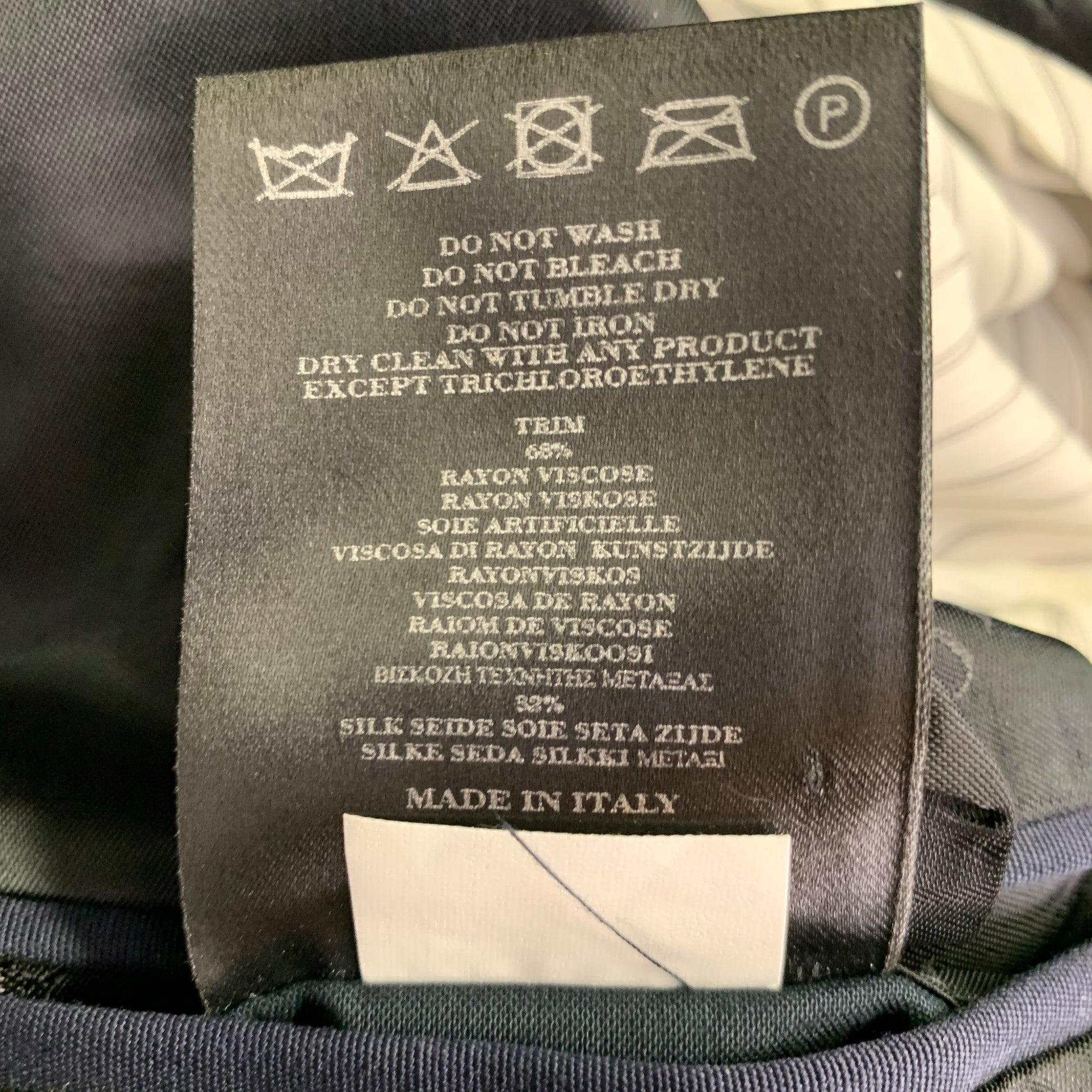 BURBERRY PRORSUM Size 40 Navy Blue Virgin Wool Tuxedo Sport Coat For Sale 3