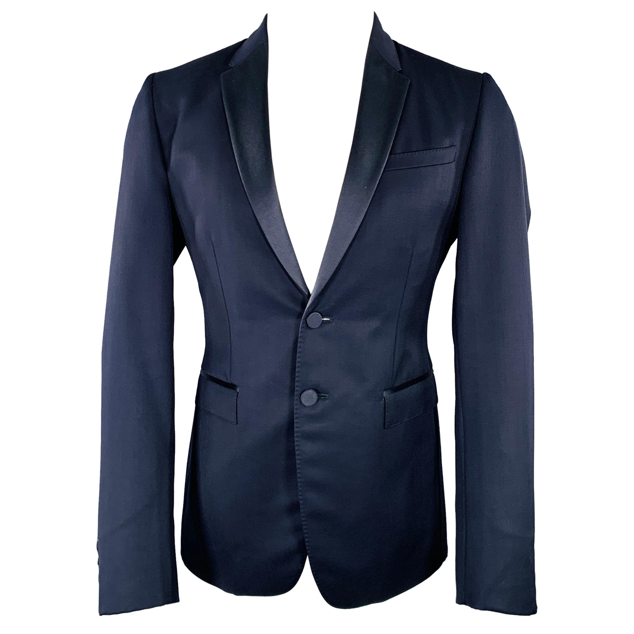 BURBERRY PRORSUM - Manteau de sport en laine vierge bleu marine, taille 40