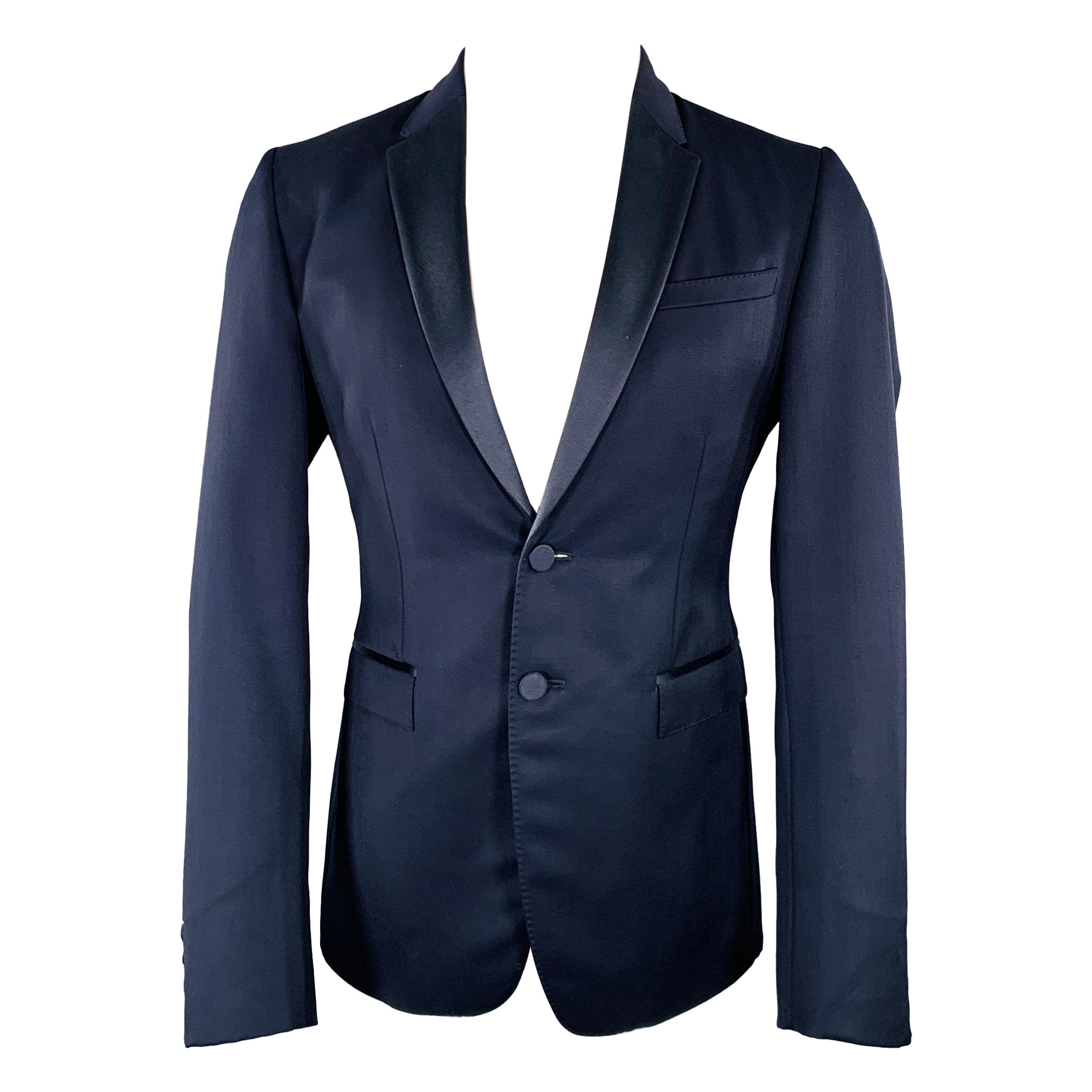 BURBERRY PRORSUM - Manteau de sport en laine vierge bleu marine, taille 40