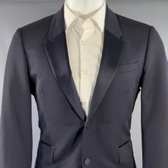 BURBERRY PRORSUM Size 40 Navy Wool Notch Lapel Tuxedo