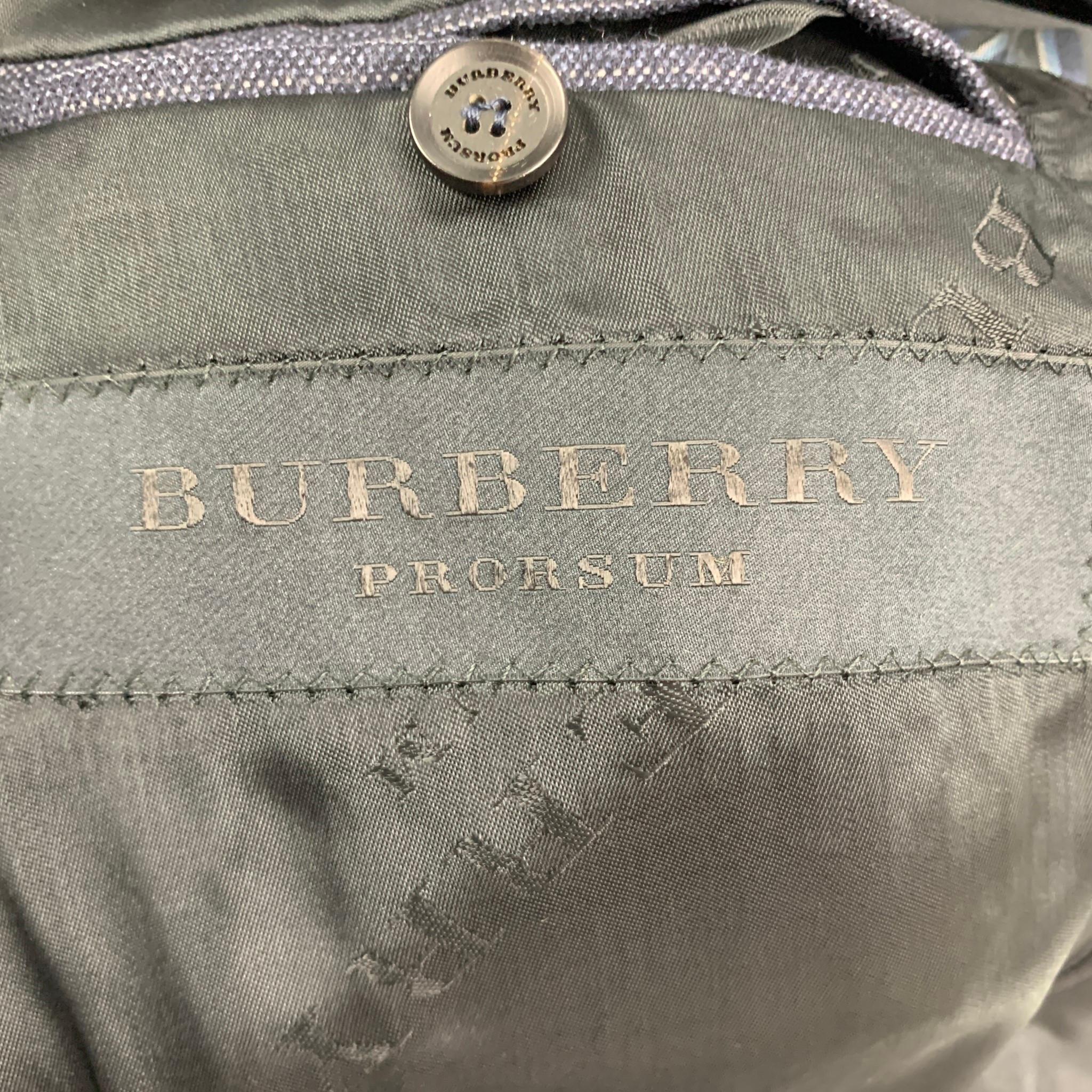 BURBERRY PRORSUM Size 40 Regular Navy & Grey Wool Notch Lapel Sport Coat 3