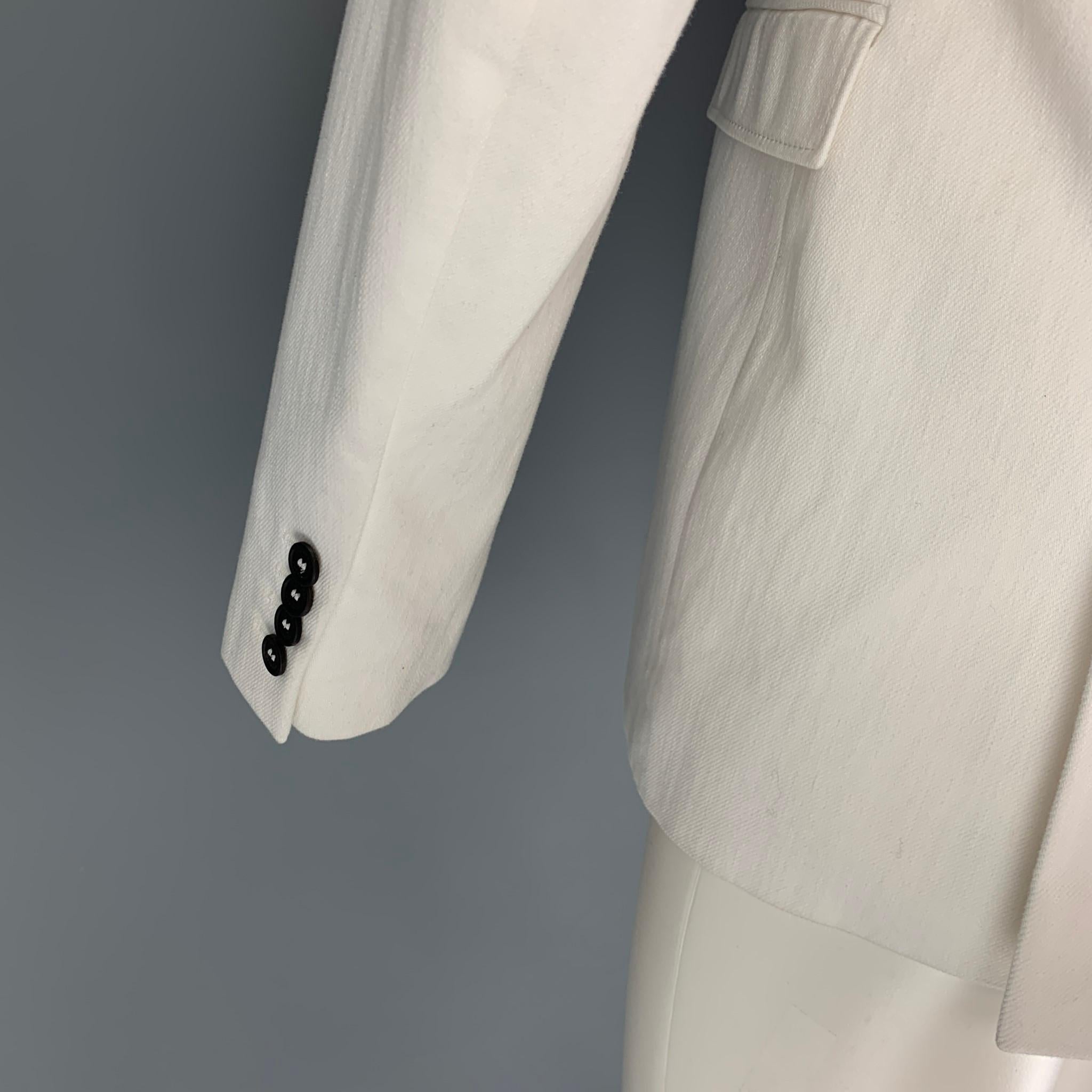 Men's BURBERRY PRORSUM Size 40 White Cotton Notch Lapel Sport Coat