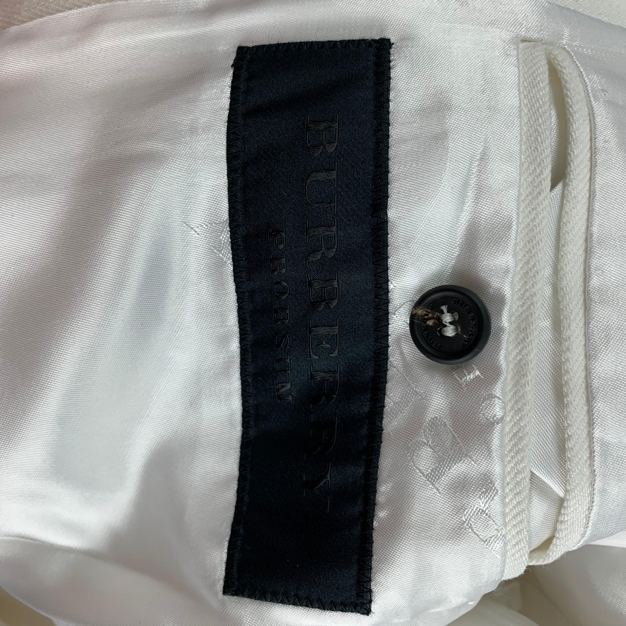 BURBERRY PRORSUM Size 40 White Cotton Notch Lapel Sport Coat 2