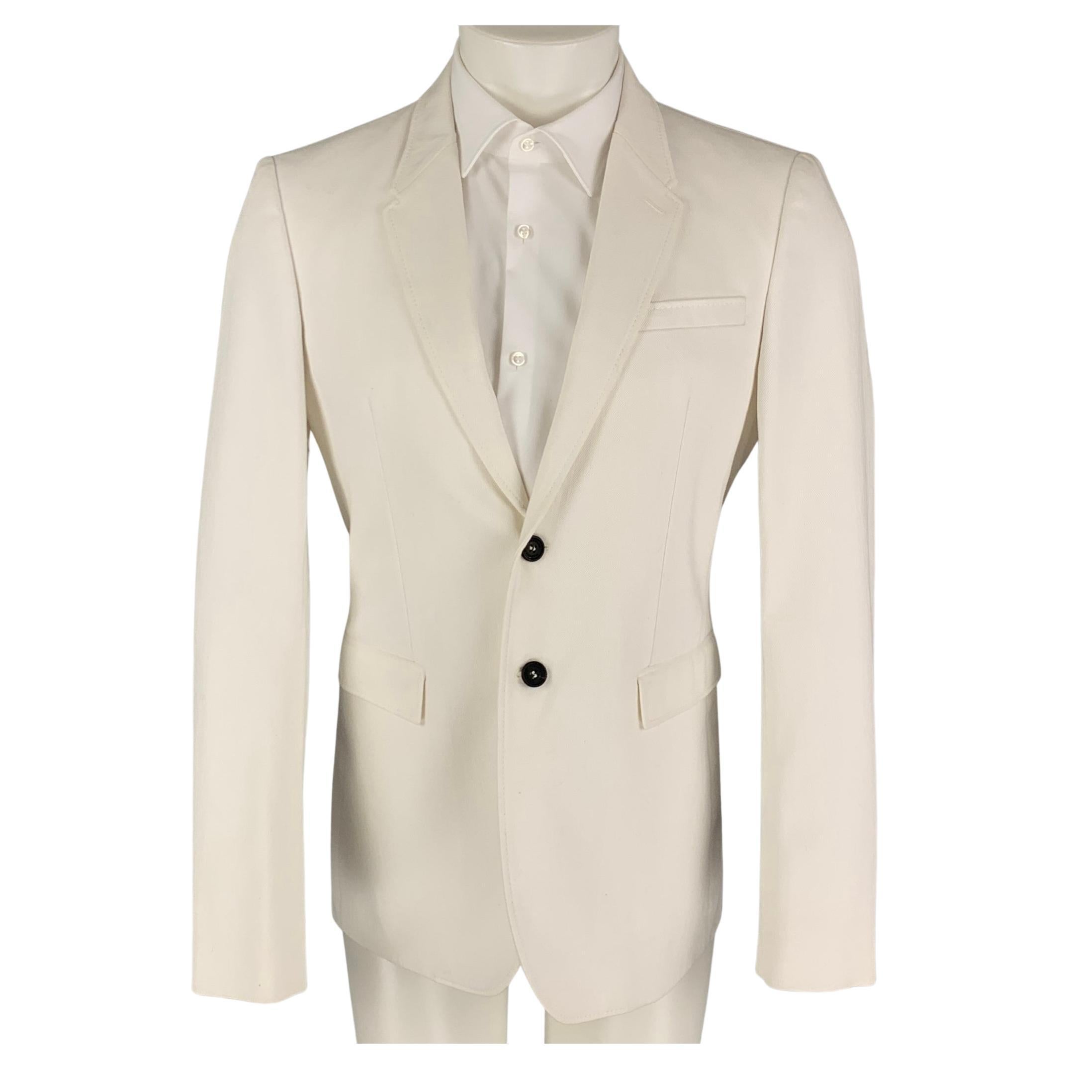 BURBERRY PRORSUM Size 40 White Cotton Notch Lapel Sport Coat For Sale at  1stDibs