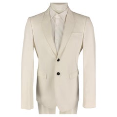 BURBERRY PRORSUM Size 40 White Cotton Notch Lapel Sport Coat