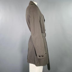 BURBERRY PRORSUM Abrigo de un solo pecho en sarga de algodón gris marengo talla 42
