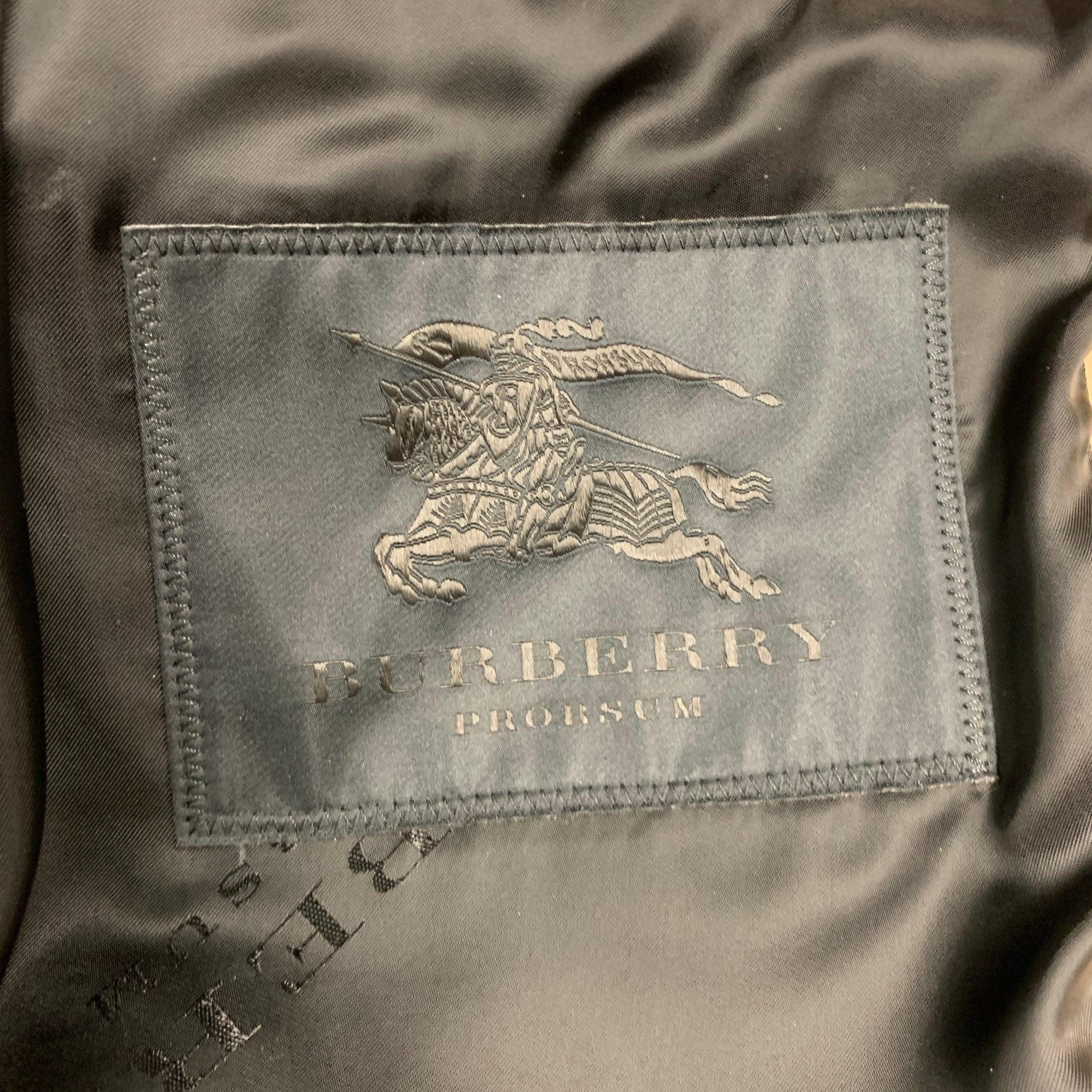 Men's BURBERRY PRORSUM Size 42 Tan Lambskin Suede Zip Up Jacket For Sale