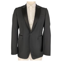 BURBERRY PRORSUM Size 44 Black Wool Tuxedo Sport Coat