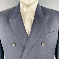 BURBERRY PRORSUM Size 44 Blue Indigo Double Breasted Sport Coat