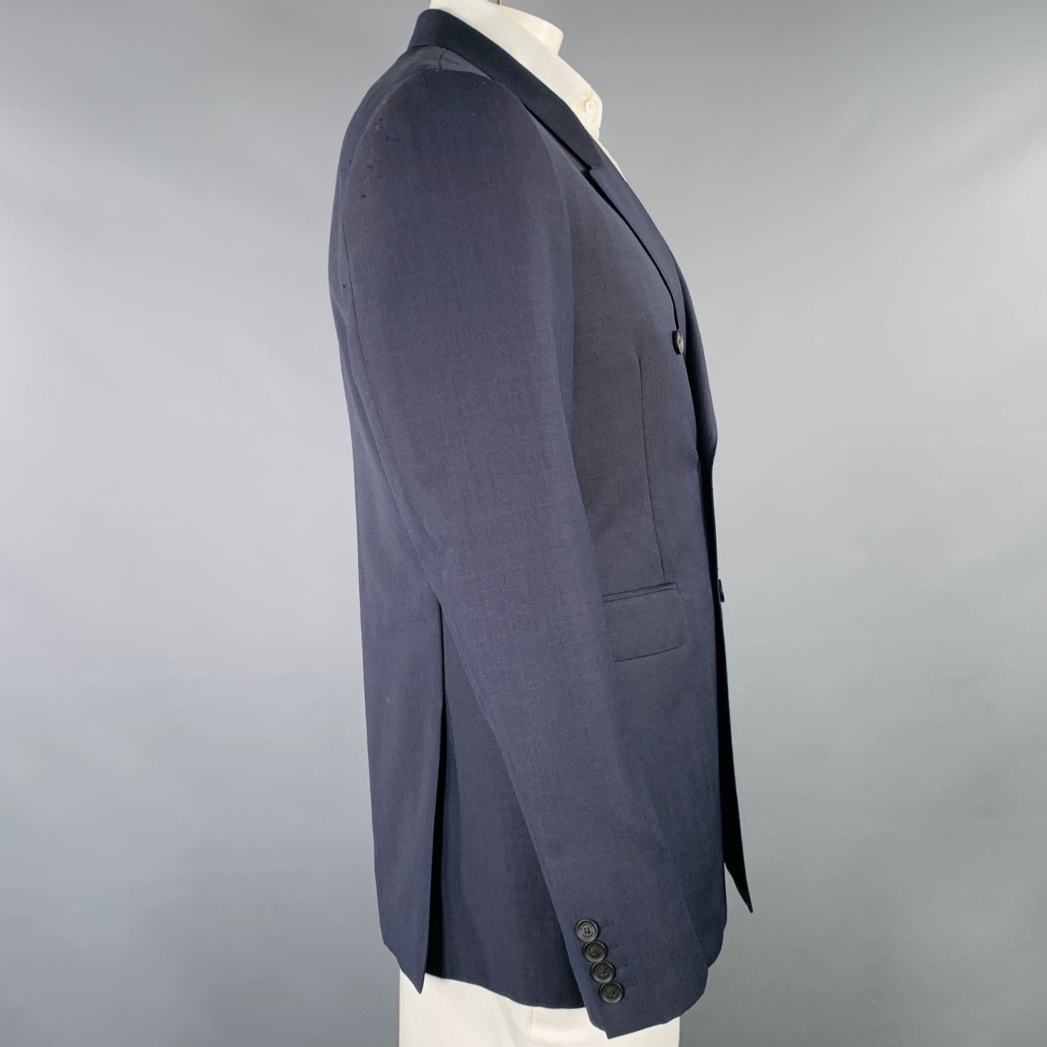 Men's BURBERRY PRORSUM Size 44 Blue Indigo Double Breasted Sport Coat For Sale