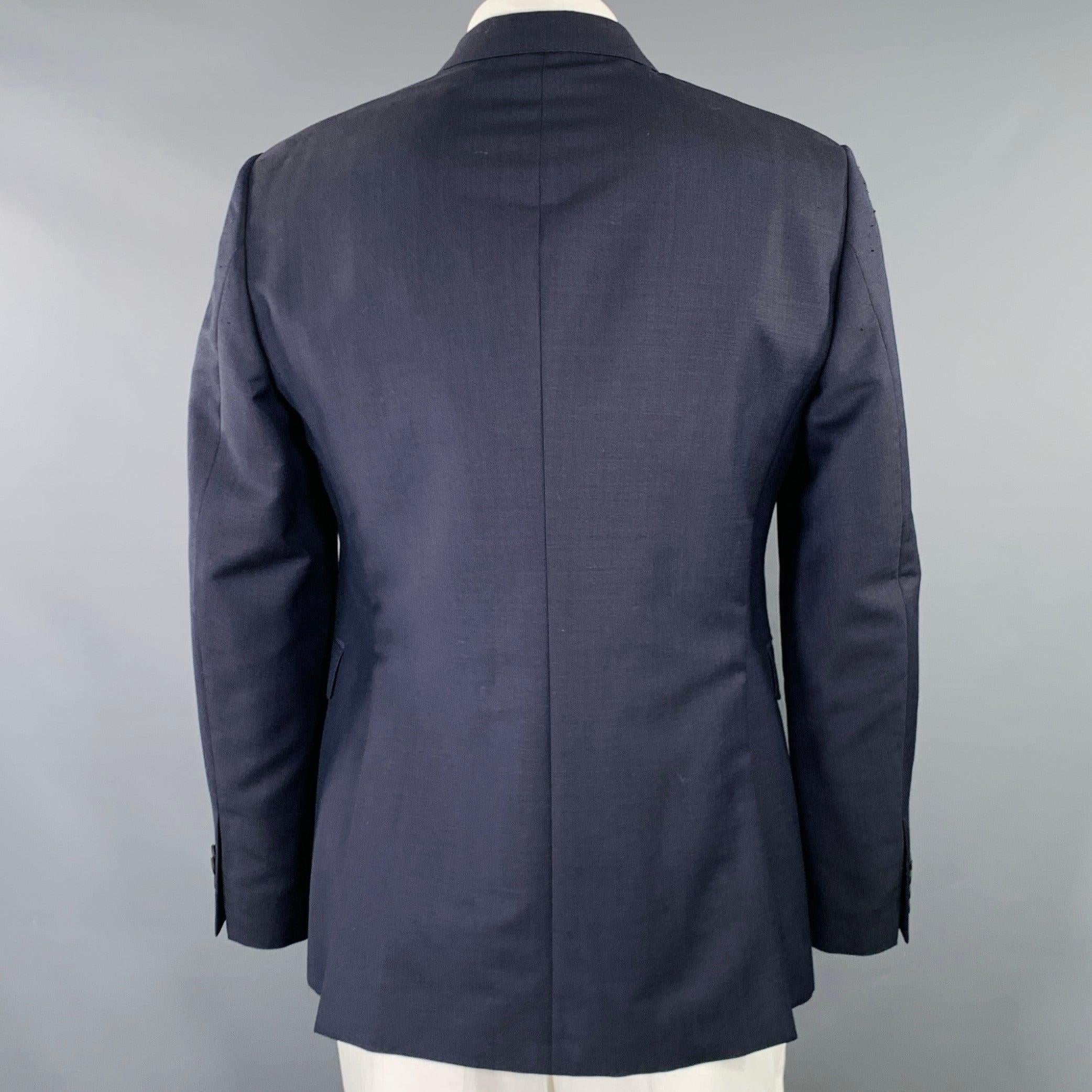BURBERRY PRORSUM Size 44 Blue Indigo Double Breasted Sport Coat For Sale 1