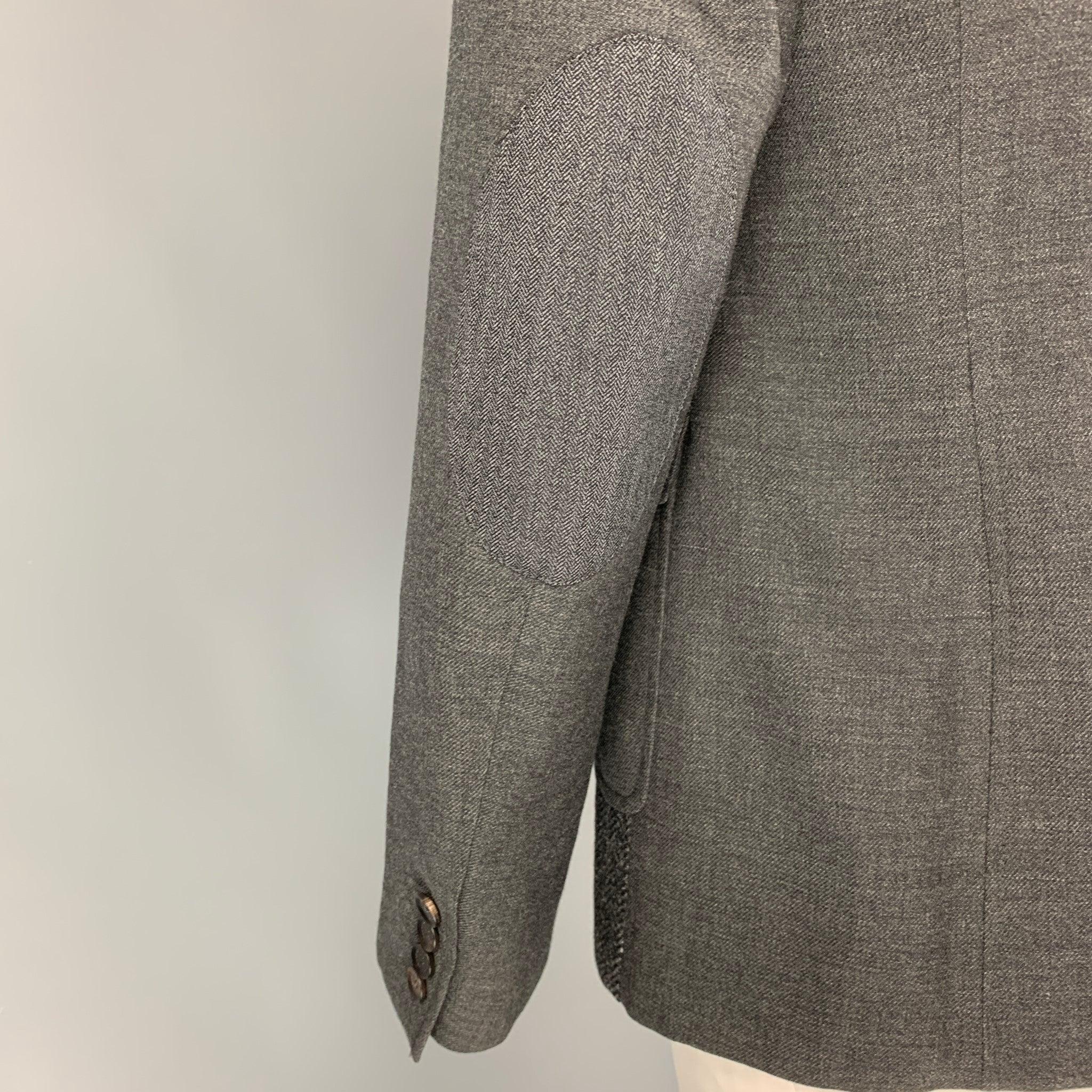Men's BURBERRY PRORSUM Size 44 Grey Virgin Wool Notch Lapel Sport Coat For Sale