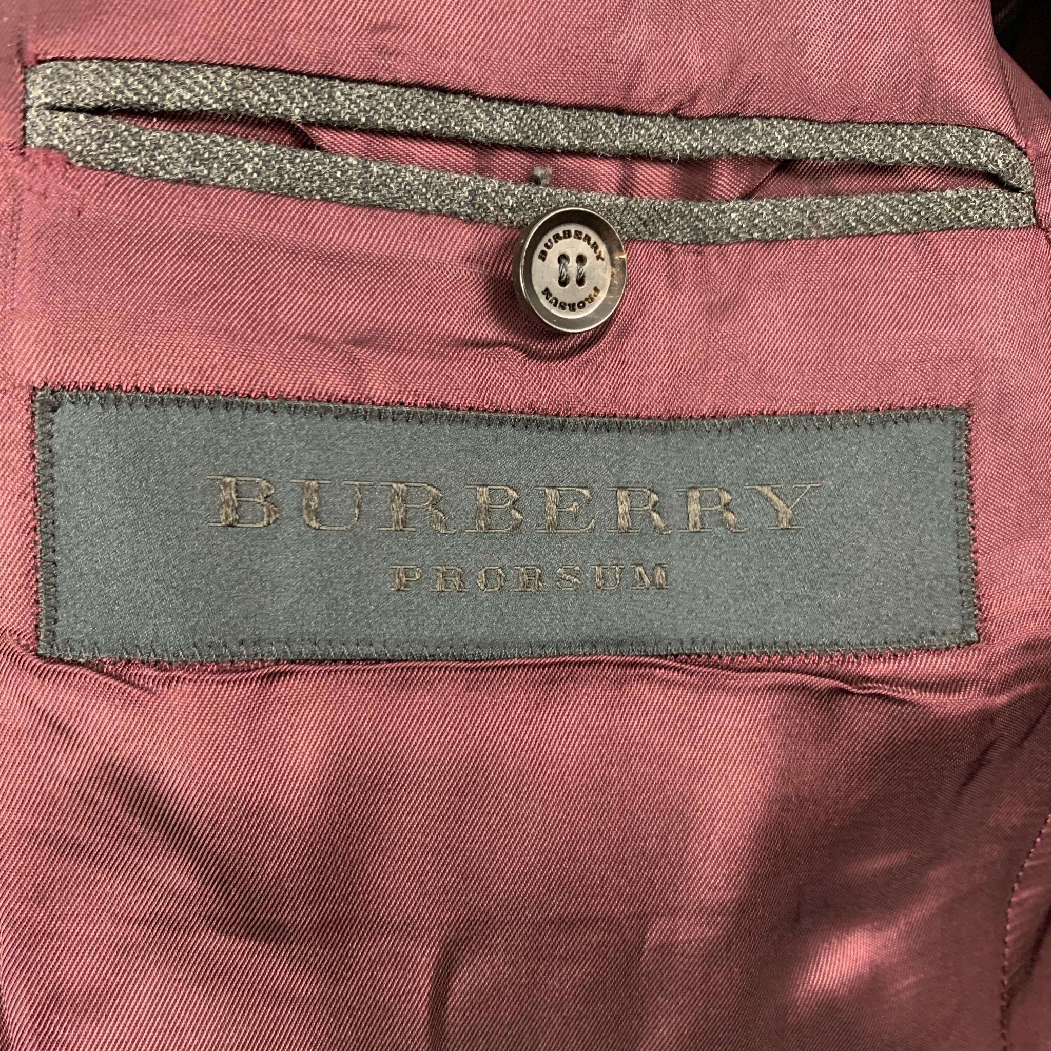 Men's BURBERRY PRORSUM Size 44 Grey Virgin Wool Notch Lapel Sport Coat