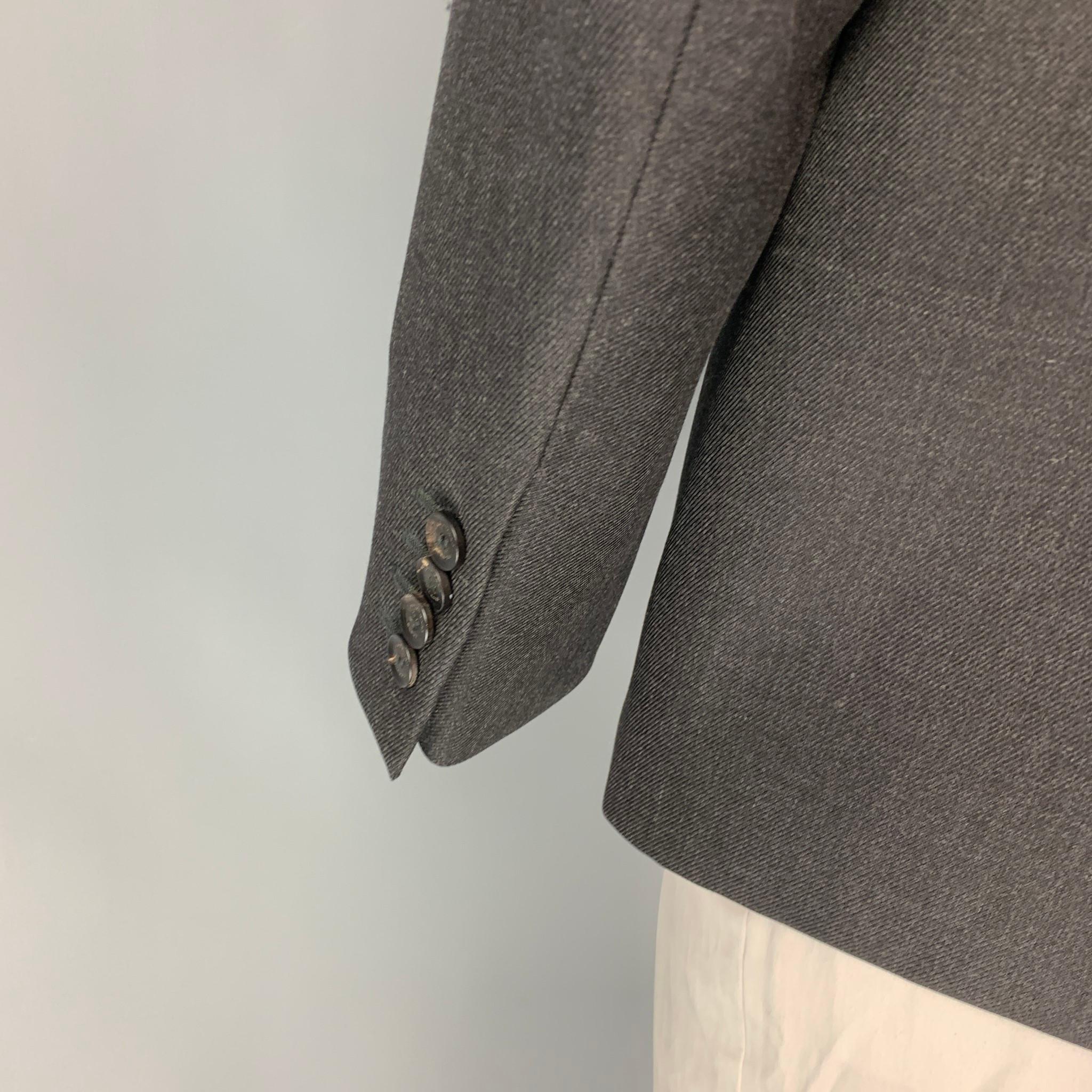 BURBERRY PRORSUM Size 44 Regular Charcoal Wool Notch Lapel Sport Coat In Excellent Condition In San Francisco, CA