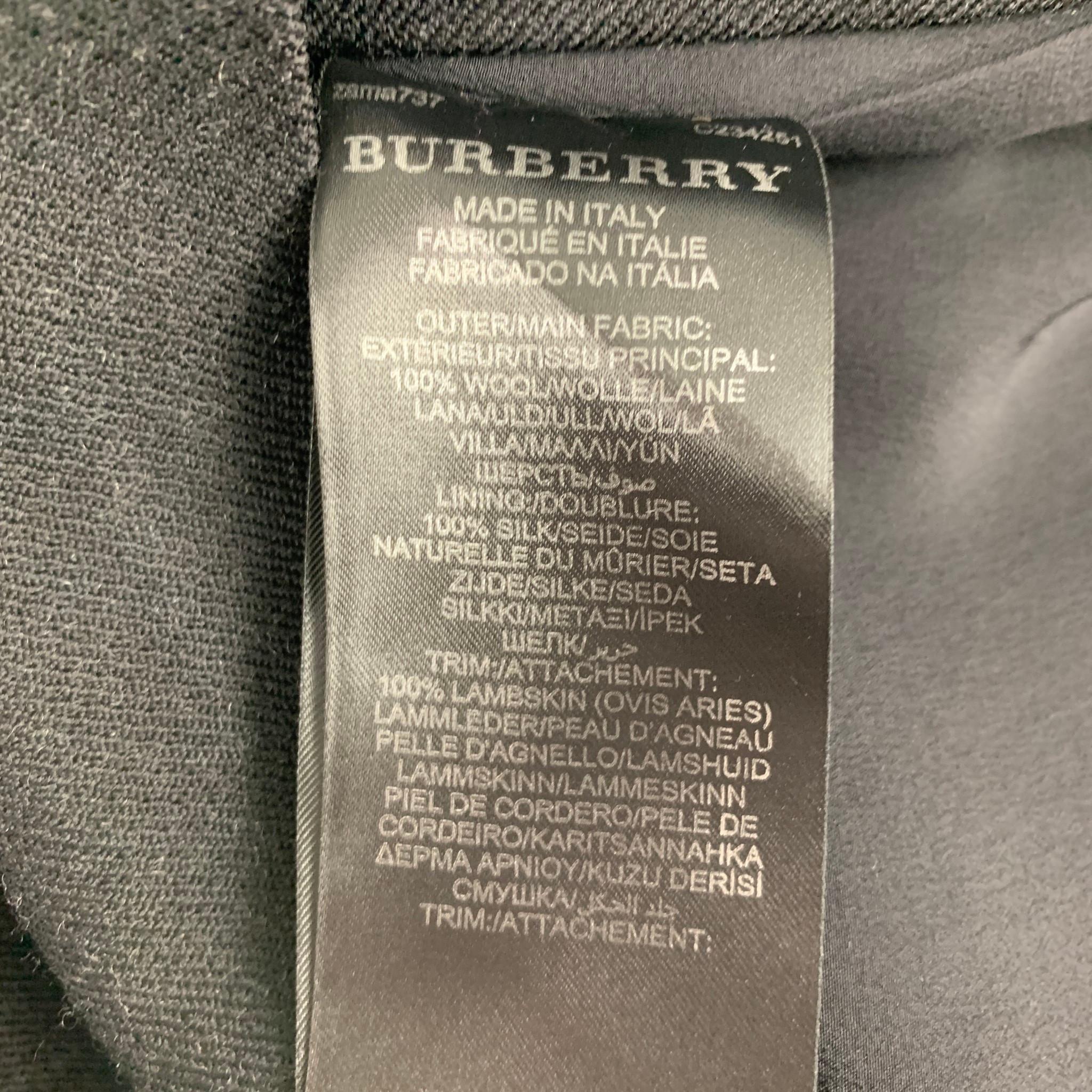 BURBERRY PRORSUM Size 6 Black Brown Print Wool Dress Top In Good Condition In San Francisco, CA