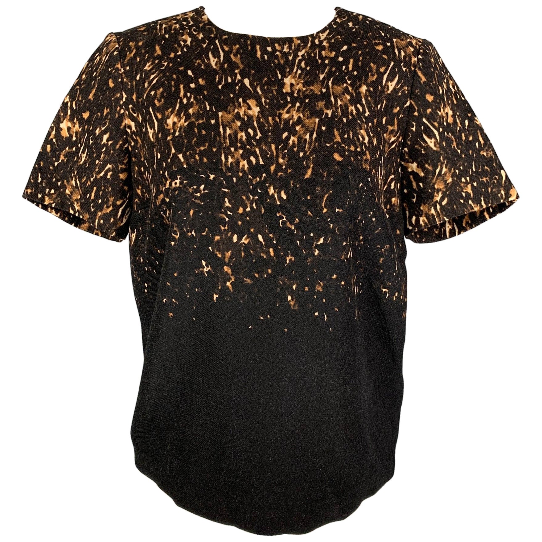 Burberry Prorsum Taglia 6 Nero Marrone Stampa Lana  Abito Top in vendita
