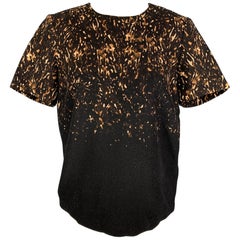 BURBERRY PRORSUM Größe 6 Schwarz Brown Print Wolle  Kleid Top