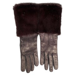 BURBERRY PRORSUM Size 8 Brown Mink Kidskin Leather Gloves