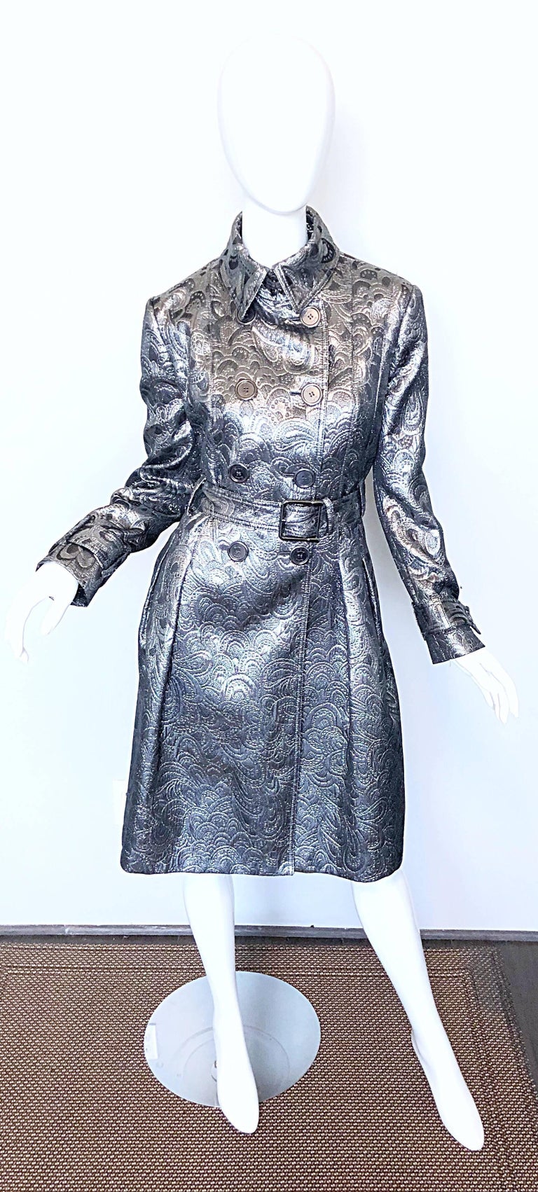 Burberry silver trench coat clearance