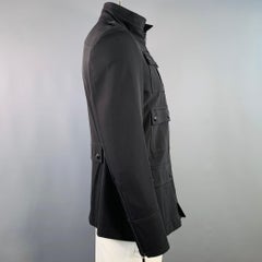 BURBERRY PRORSUM Size L Black Polyamide Blend Patch Pockets Zip Up Jacket