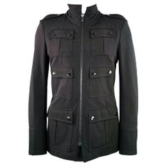 BURBERRY PRORSUM Größe L Schwarz Polyamid-Mischung Aufgesetzte Taschen Jacke mit Reißverschluss BURBERRY PRORSUM Größe L Schwarz Polyamid-Mischung Aufgesetzte Taschen Jacke mit Reißverschluss